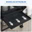 PawHut jaula con soporte y ruedas negra para pájaros, , large indicador imagen numero 4