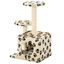 Rascador con poste de sisal para gatos color Beige Huellas, , large indicador imagen numero 3