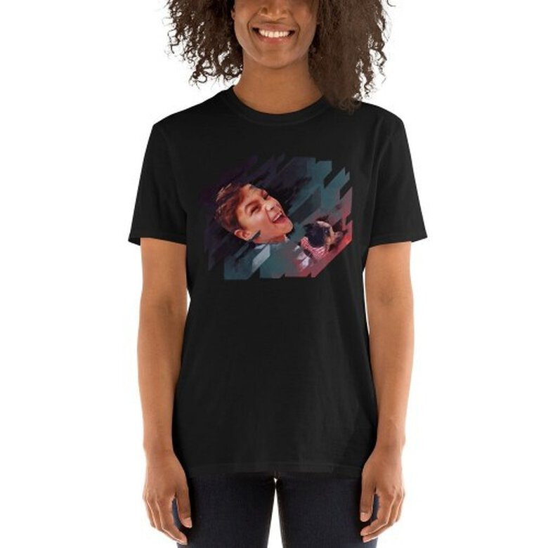 Mascochula camiseta mujer electronic personalizada con tu mascota negro, , large image number null