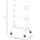 Carrito auxiliar de 3 niveles HomCom color Blanco, , large image number null