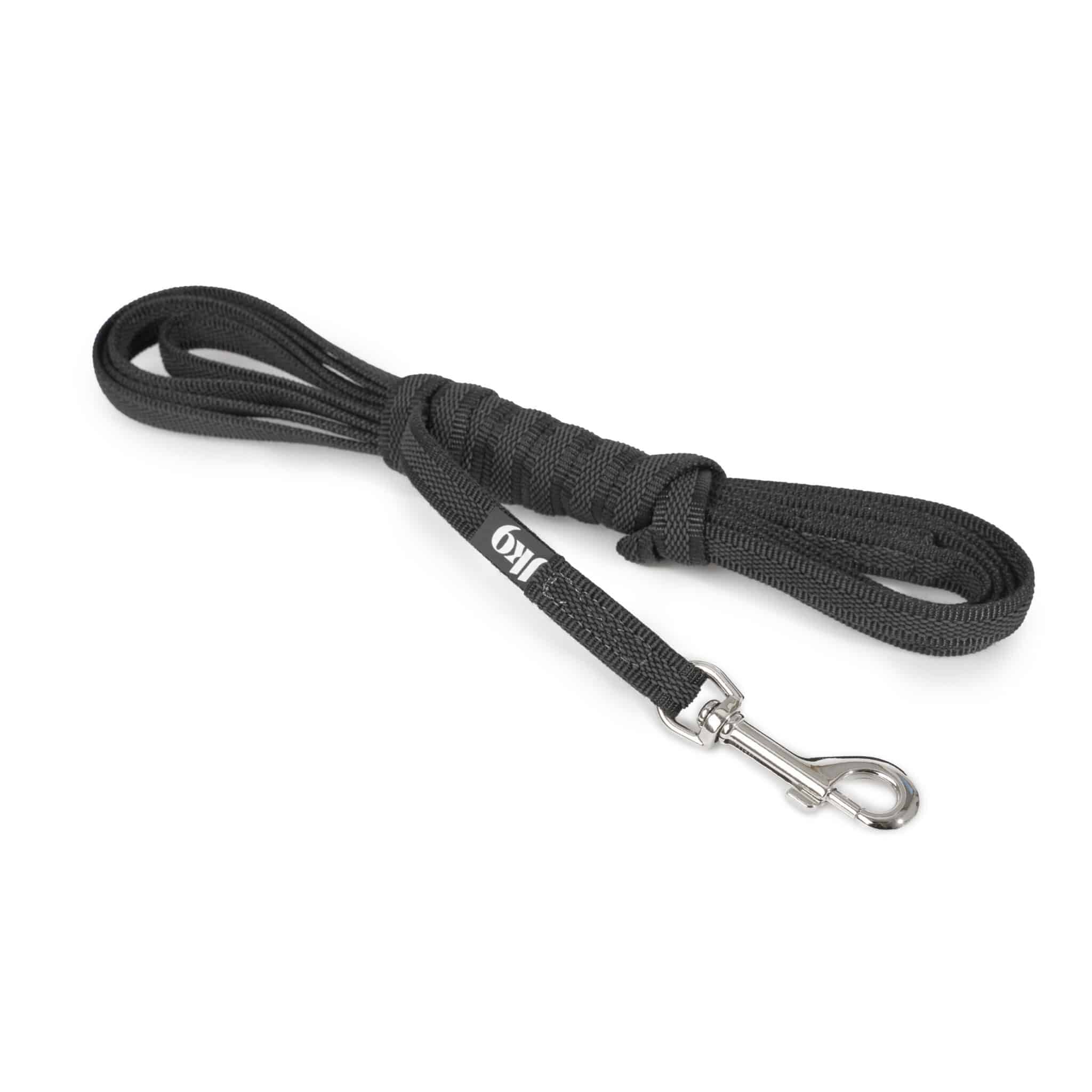 Julius K9 Correa Engomada Negra Con Asa para perros