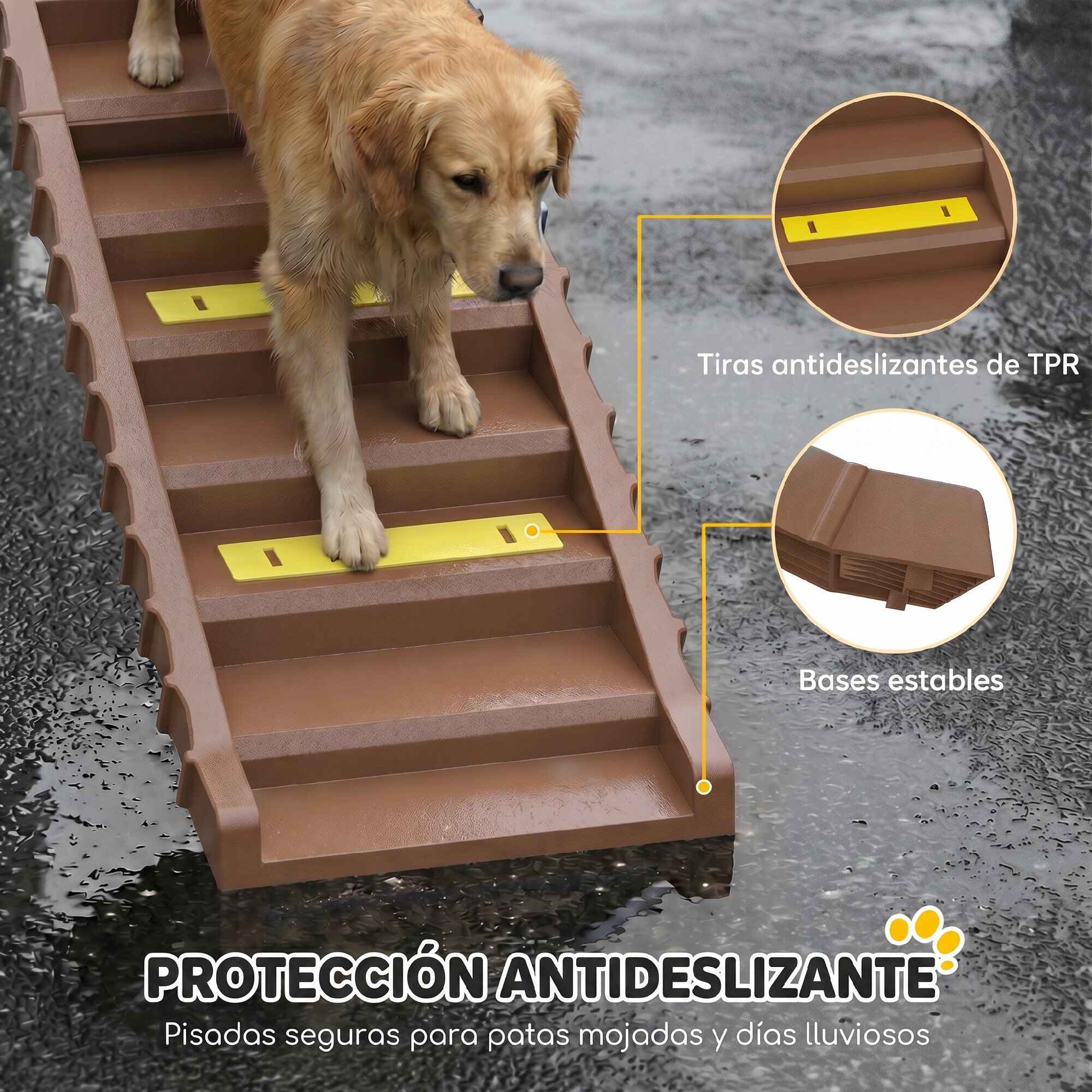 PawHut Rampa para Perro Marr&oacute;n, , large Imagen numero 5