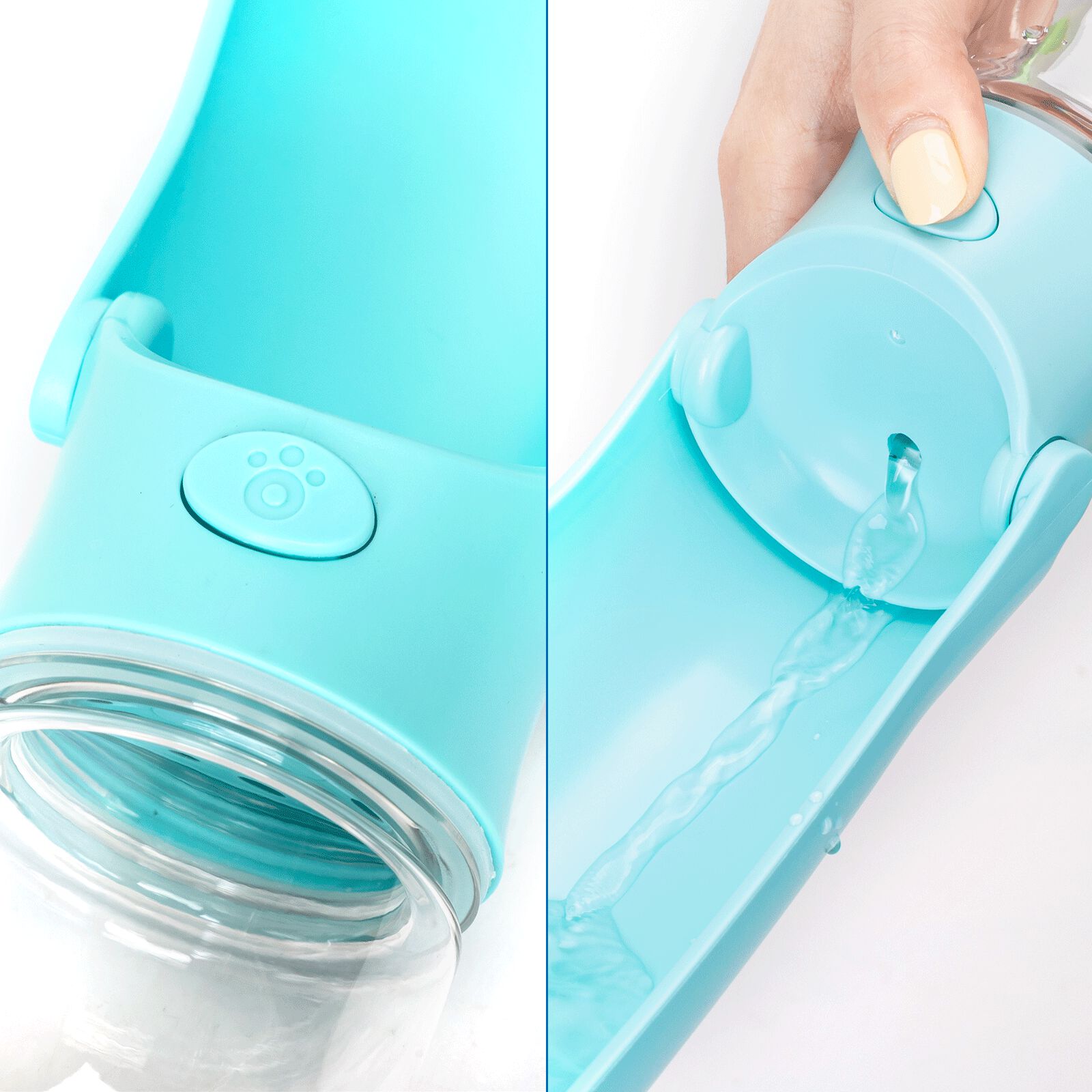 Nobleza 320ML Botella de Agua para Mascotas, 180&deg;Plegable Botellas de Agua para Perro Gato con Bot&oacute;n de Bloqueo y Filtro de Carb&oacute;n Activado para Acampar a Pie Todos los D&iacute;as, , large Imagen numero 2