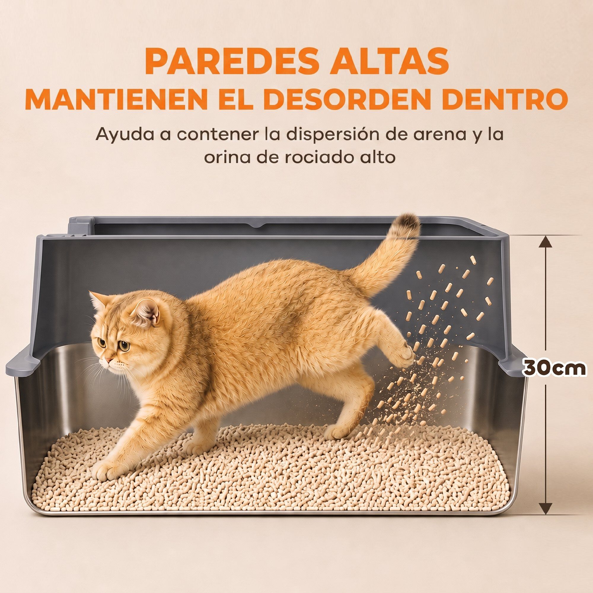 PawHut Arenero para Gato Gris oscuro, , large Imagen numero 5