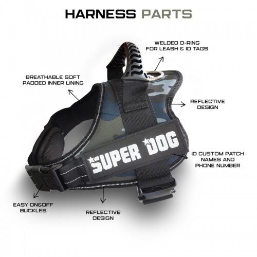 Edipets arn&eacute;s ajustado y antitirones azul camo para perros, , large Imagen numero 5