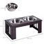 Pawhut comedero elevado doble marrón para perros, , large indicador imagen numero 3