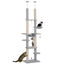 PawHut Árbol para Gatos de Suelo a Techo 225-255 cm Árbol Rascador para Gatos de 7 Niveles Torre para Gatos con Hamacas Plataformas Juguete de Cuerda Bola de Juguete Gris, , large indicador imagen numero 1