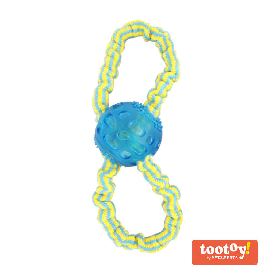 Tootoy! Super elastic toy Blue Pelota con Cuerda Azul para perros