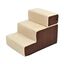 Escalera para gatos PawHut de 3 peldaños color Marrón y beige, , large indicador imagen numero 1