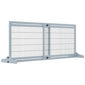 PawHut Barrera de Seguridad  Extensible Gris para Perros