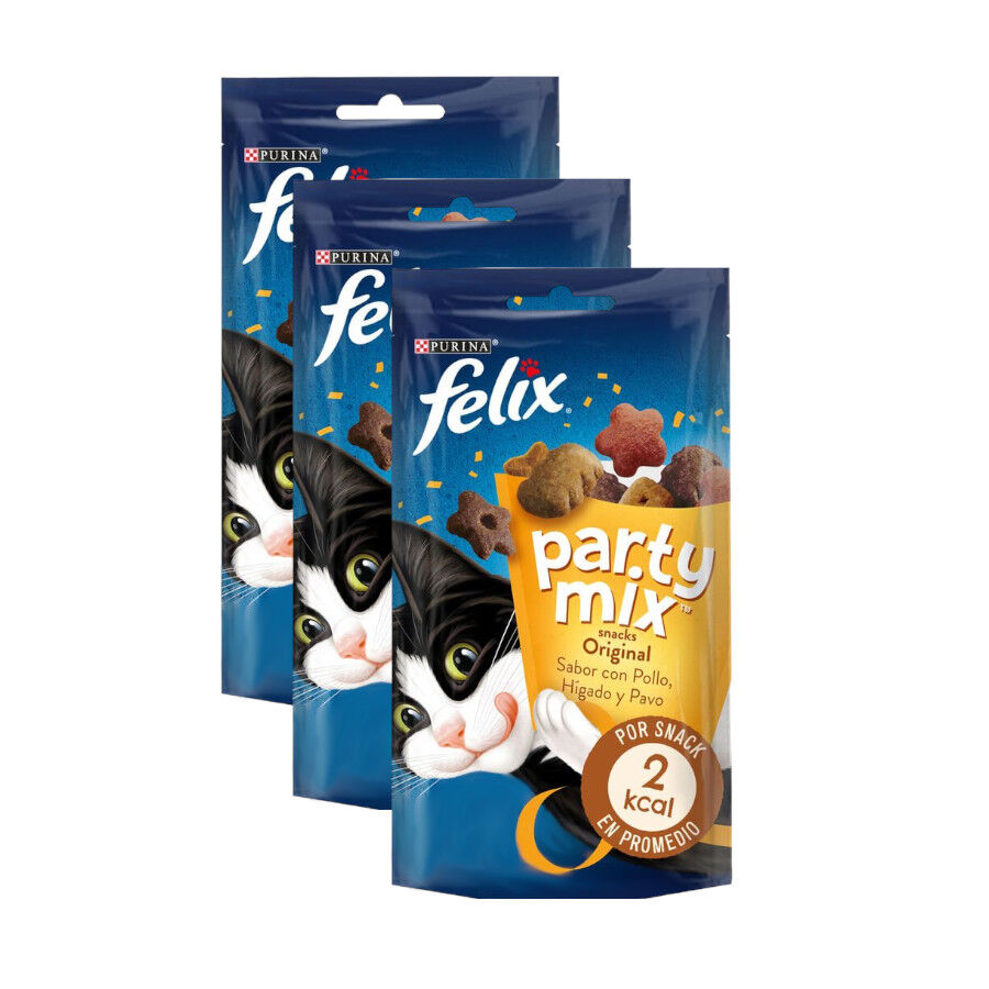 3 bolsitas x 200 g Felix Party Mix Original Bocaditos para gatos &iexcl;Pack ahorro!, , large Imagen numero 1
