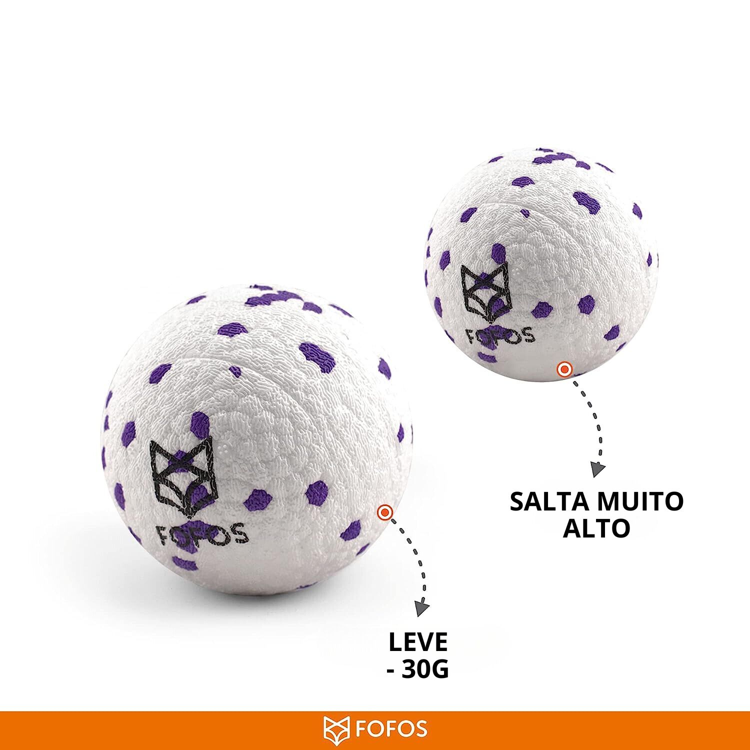 FOFOS | Super Pelota Saltarina Resistente (Morado y Blanco)  - Para Perro, , large Imagen numero 3