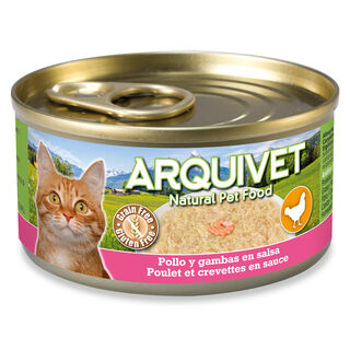 Arquivet Lata de Pollo en salsa con gambas para perros