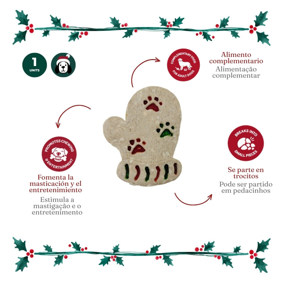 1 ud. Wonder Christmas Manopla Piel Prensada Snacks para perros, , large Imagen numero 3