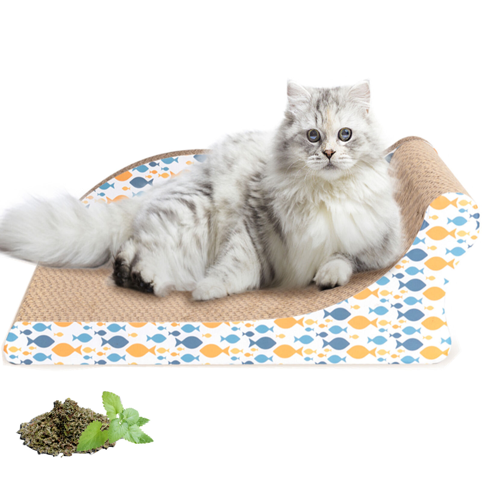 Nobleza Rascador para Gatos Cart&oacute;n con Hierba Gatera,Juguete para Gatos Grandes, Cart&oacute;n Rascador y Soporte de Descanso 2 en 1 con Forma de Sof&aacute; 45*28*16cm, , large Imagen numero 1