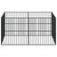 vidaXL Corralito para perros con 20 paneles acero galvanizado negro, , large indicador imagen numero 7