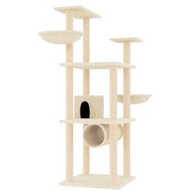 VidaXL Rascador con postes de sisal crema para gatos