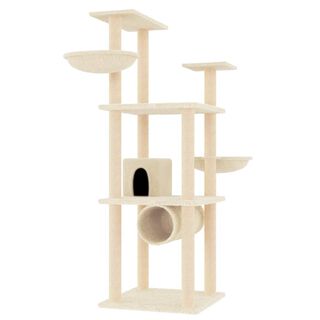 VidaXL Rascador con postes de sisal crema para gatos