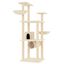 vidaXL Rascador para gatos con postes de sisal color crema 141 cm, , large indicador imagen numero 1