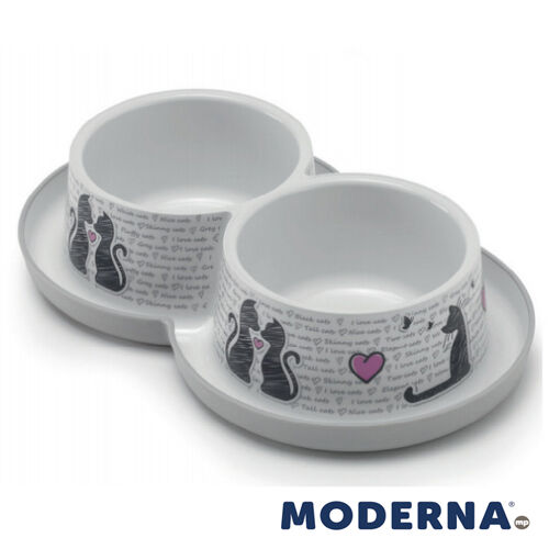 MP COMEDERO TRENDY DINNER PERRO DOBLE CATS IN LOVE 2 x 350 ml, , large Imagen numero 1