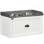 PawHut Comedero Elevado para Perros Grandes Cuencos para Perros con 2 Tazones 2000ml de Acero Inoxidable y Cajón Oculto Soporte de Madera para Mascotas 60x30x36 cm Blanco., , large indicador imagen numero 1