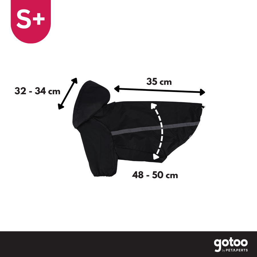 Gotoo Abrigo Impermeable Reflectante Negro para perros, , large Imagen numero 4
