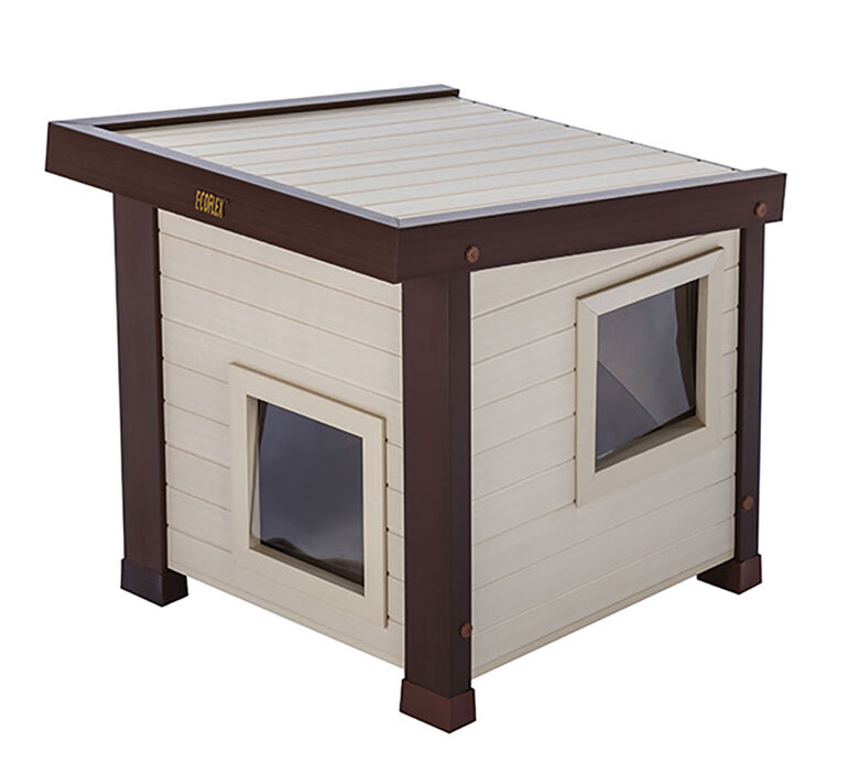 FINCA CASAREJO Casa Noa marrón - Caseta de Interior/Exterior para Gatos thumbnail