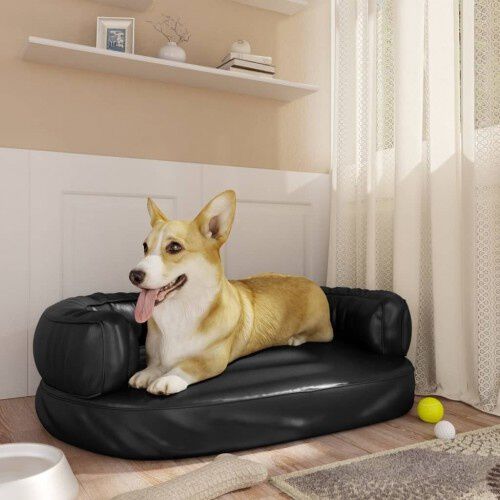 Vidaxl sof&aacute; acolchado rectangular negro para perros, , large Imagen numero 2