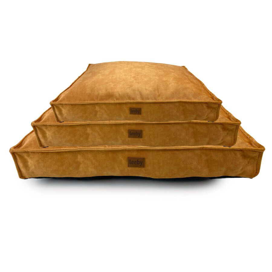 Leeby Colchoneta Impermeable y Desenfundable Dorada para perros thumbnail
