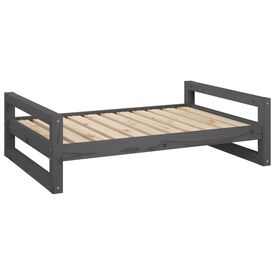 VidaXL Estructura fina cama de madera gris para perros