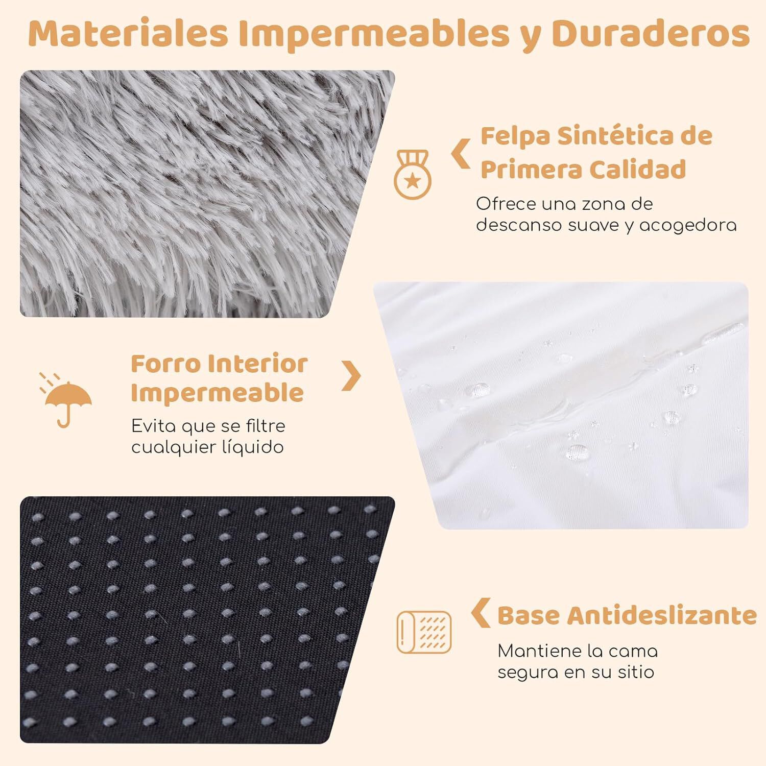COSTWAY Cama para Mascotas y Personas Adultos, Cama Perro para Siesta Lavable y Esponjosa de Piel, con Manta Suave, Almohada Regordeta, para Personas, Mascotas, 171 x 115 x 25 cm Gris, , large Imagen numero 3