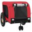 vidaXL Remolque de bicicleta mascotas hierro tela Oxford rojo negro, , large indicador imagen numero 3