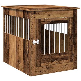 vidaXL Jaula para perros madera de ingeniería madera vieja