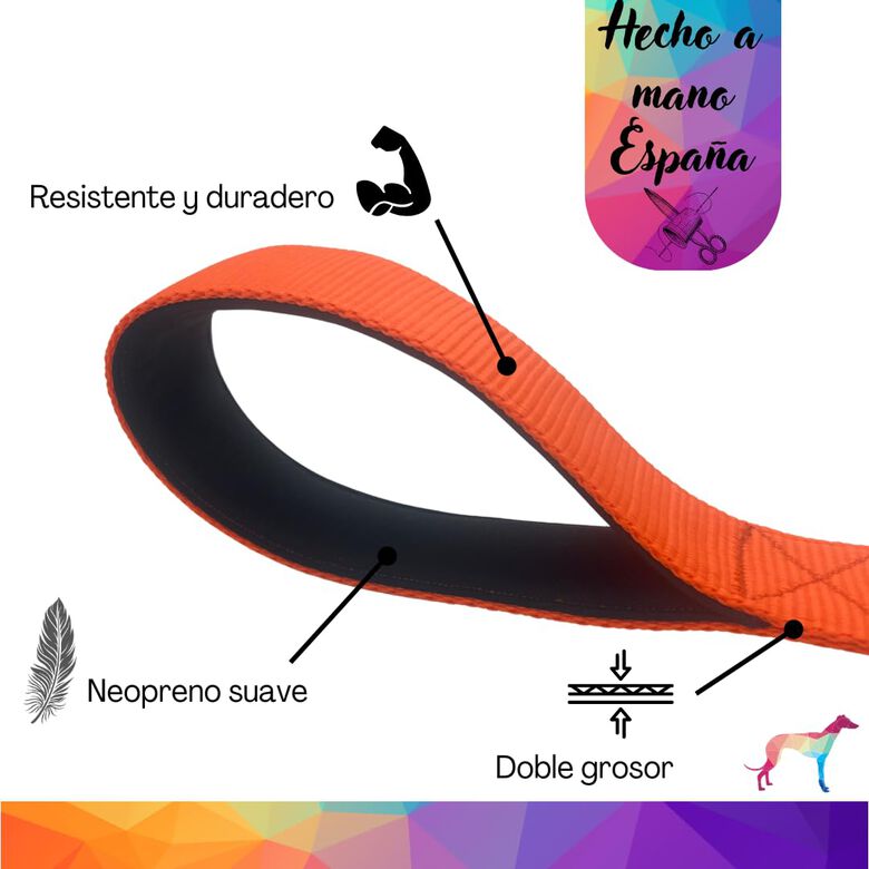 El Galguito Valiente Correa Corta Naranja para perros thumbnail