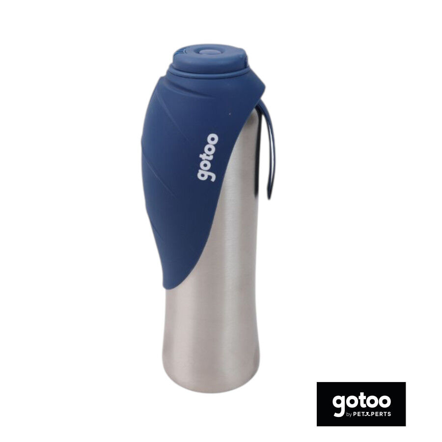 Gotoo Botella Bebedero Port&aacute;til de Acero Inoxidable Azul para perros, , large Imagen numero 2