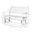 Outsunny Banco Mecedora de Jardín de 2 Plazas Banco Balancín de Madera con Reposabrazos y Respaldo de Listones para Terraza Exterior Carga 250 kg 125x68,5x102 cm Blanco, , large indicador imagen numero 3