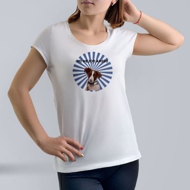 Camiseta para chica rayos personalizable color Blanco, , large image number null