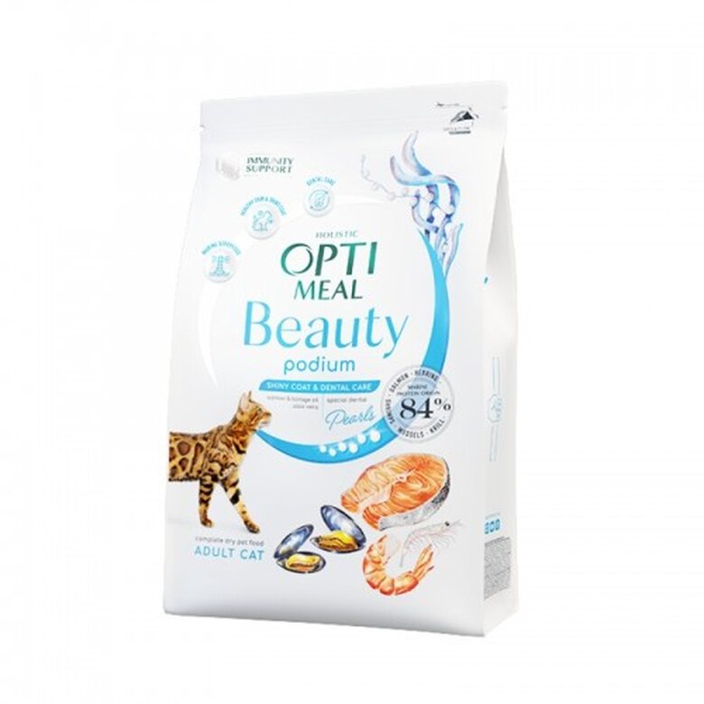 Optimeal Beauty Podium Pelo Brillante y Salud Dental Coctel Marino pienso para gatos, , large image number null