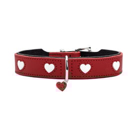 Hunter Love Collar de Cuero rojo para perros
