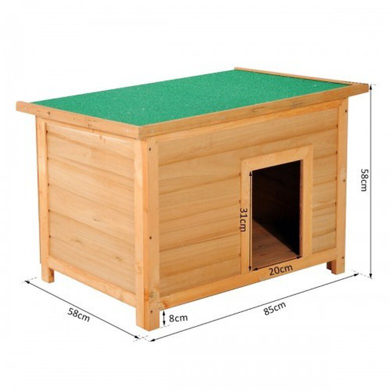Caseta de madera PawHut para perros color Amarillo, , large image number null