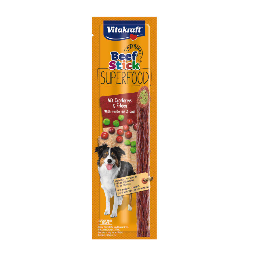 1 barrita Vitakraft Beef Stick Superfood Guisantes y Ar&aacute;ndanos para perros, , large Imagen numero 1