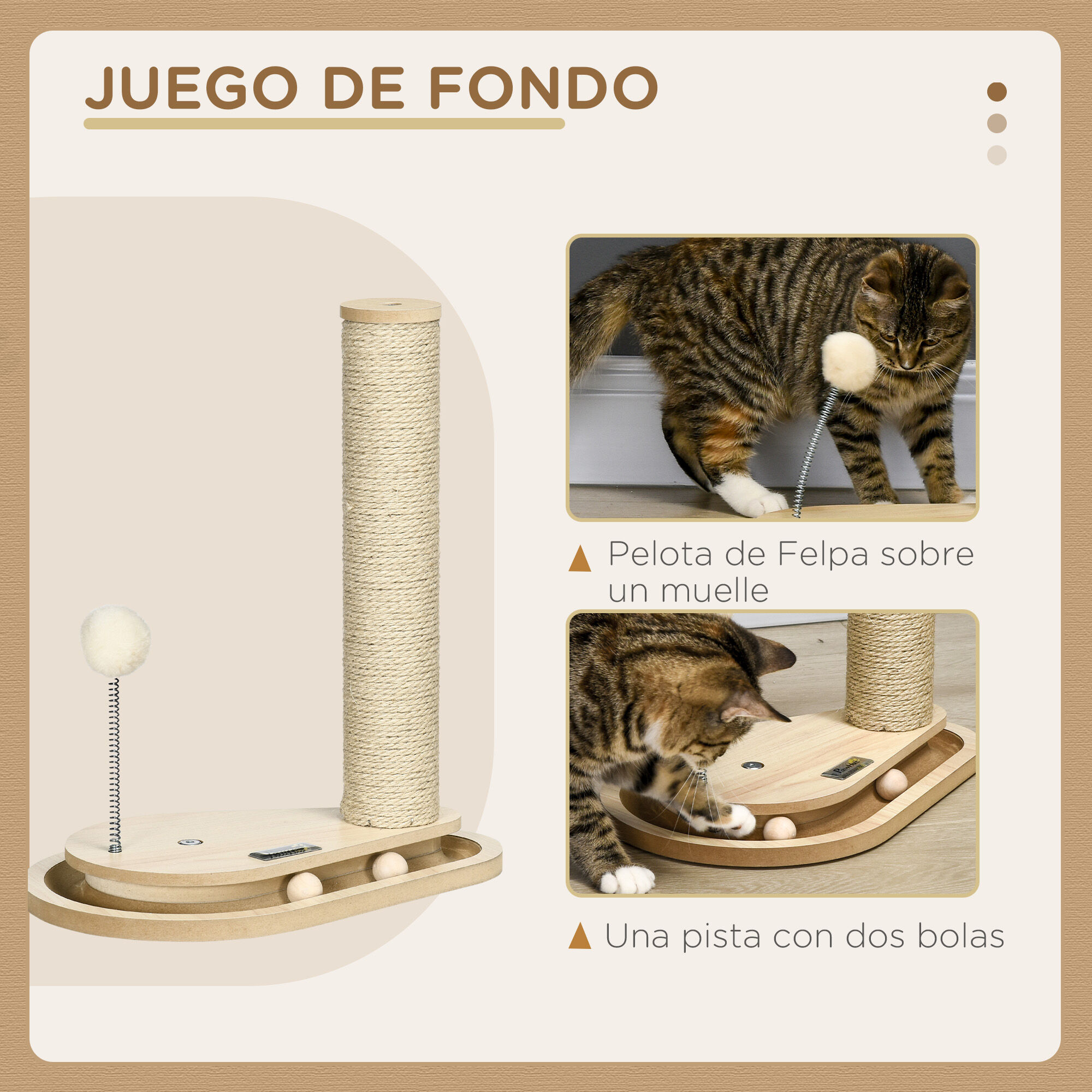 PawHut &Aacute;rbol para Gatos Roble, , large Imagen numero 5