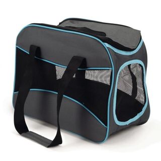 Bolsa de viaje nylon para mascotas color Negro y Azul
