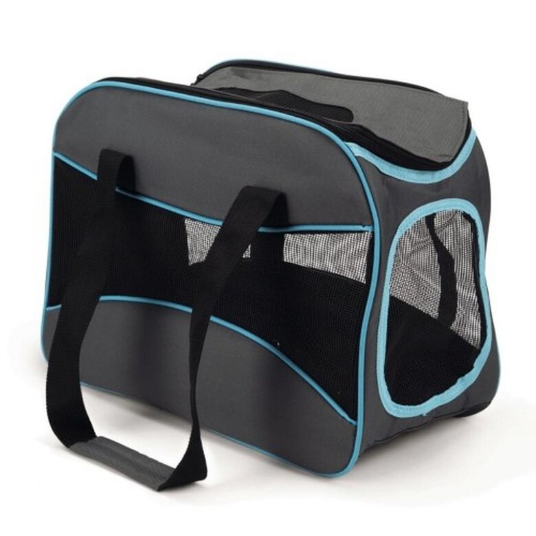 Bolsa de viaje nylon para mascotas color Negro y Azul, , large image number null
