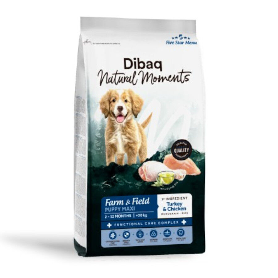 12 kg Dibaq Natural Moments Pienso Maxi Pavo y Pollo para cachorro, , large Imagen numero 1