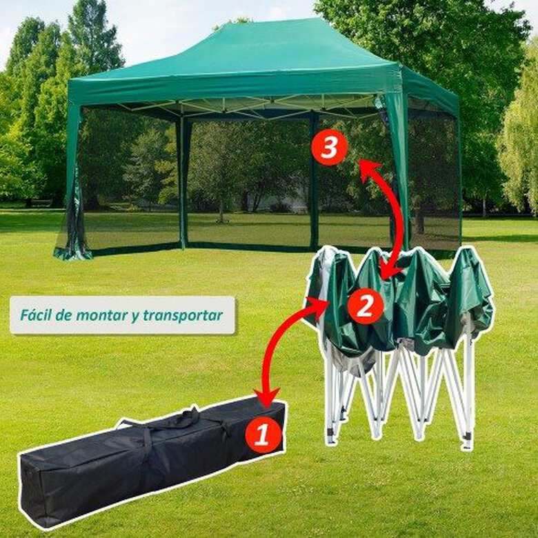 Carpa con mosquitera plegable en acordeon color Verde, , large image number null