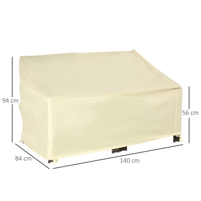 Outsunny Funda Banco 2 Plazas Crema exterior thumbnail