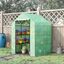 Outsunny Invernadero de Jardín Tipo Caseta Vivero Casero de Acero con 2 Niveles 4 Estantes y Puerta Enrollable para Cultivos Plantas Macetas Flores 143x138x190 cm Verde, , large indicador imagen numero 2
