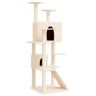 VidalXL Árbol Rascador mediano todo en uno crema para gatos