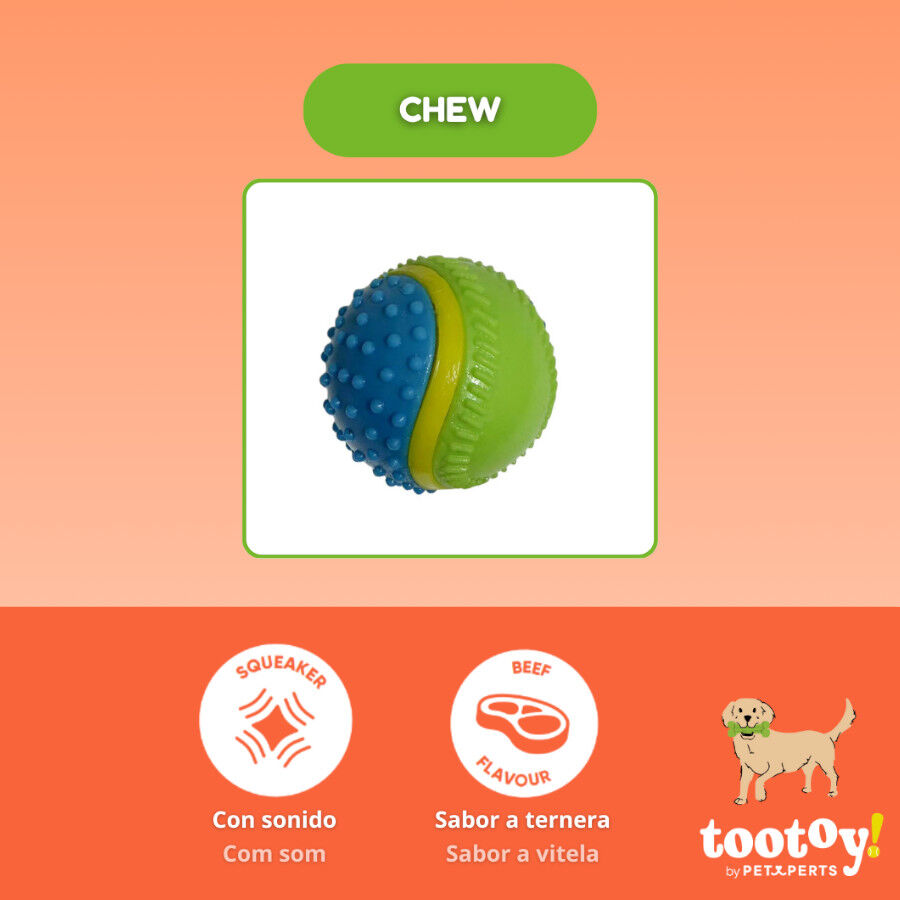 Tootoy! Pelota de Goma con Texturas para perros, , large Imagen numero 5